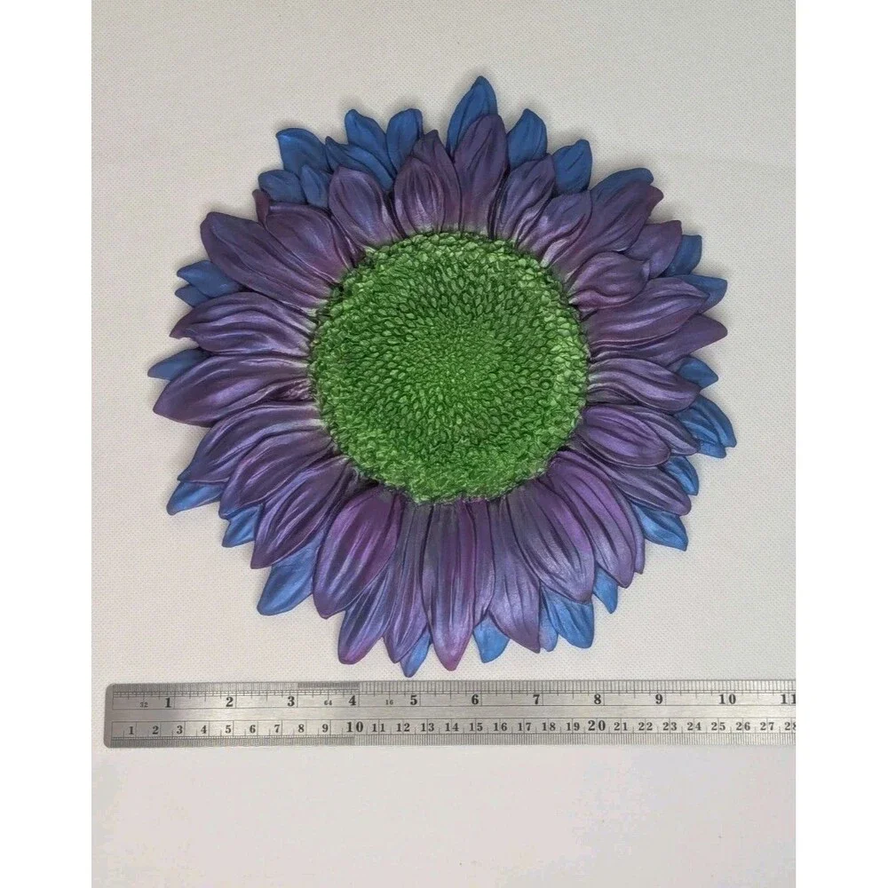 Resin Sunflower Wall Decor - Green/Blue/Purple